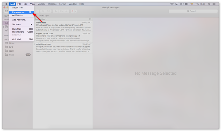 1and1 email set up for mac